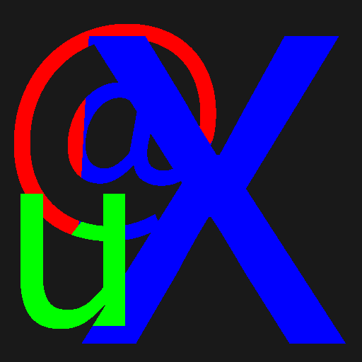 Colored letters, stacked